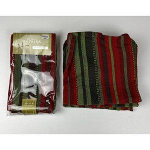 Bed Bath & Beyond LOT OF 8  Christmas Stripe Napkins
